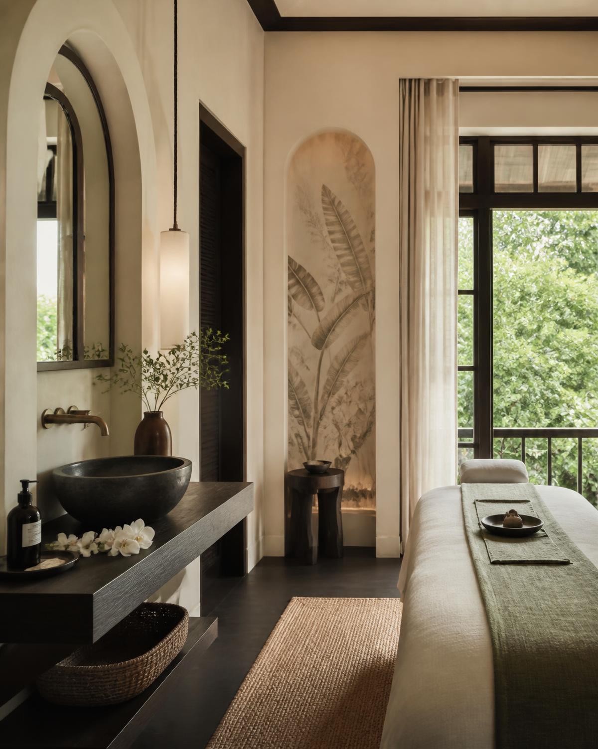 Serene luxury spa interior